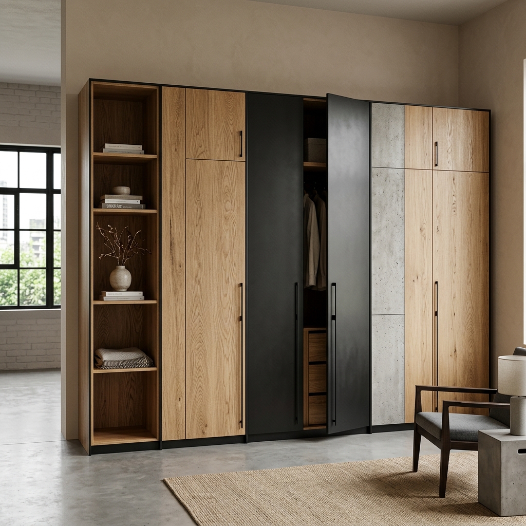 Современный шкаф-комби под потолок