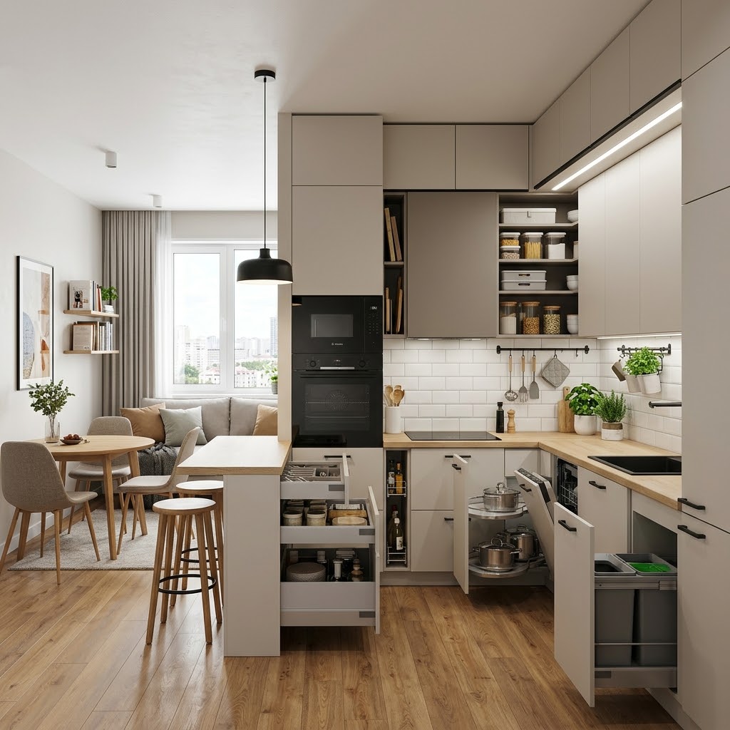 Кейс-разбор: кухня и система хранения в квартире 45–60 м² в Москве — как уложиться в бюджет и получить максимум функционала